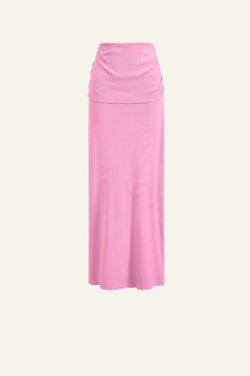 Women's Ruched Slim Fit Maxi Skirt.