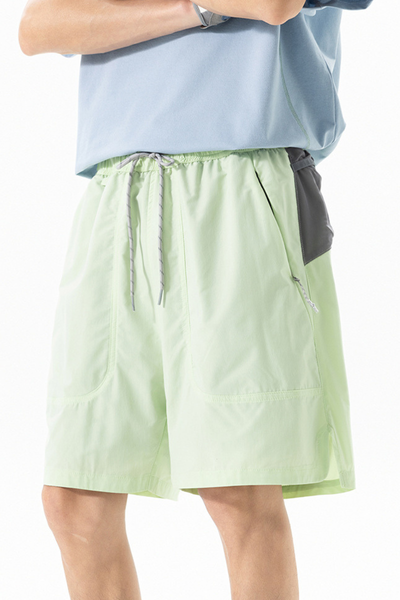 Men's Summer Loose Straight Colorblock Waterproof 5" Shorts