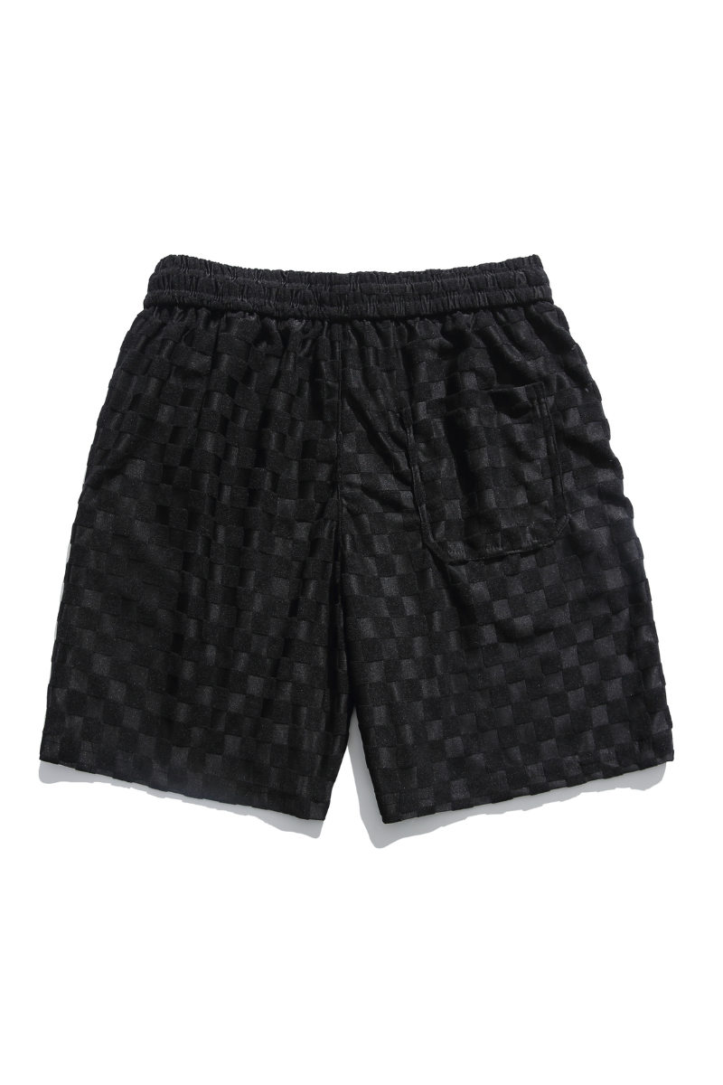 Men's Summer 3D Bubble-Grid Drawstring Casual Knee Shorts