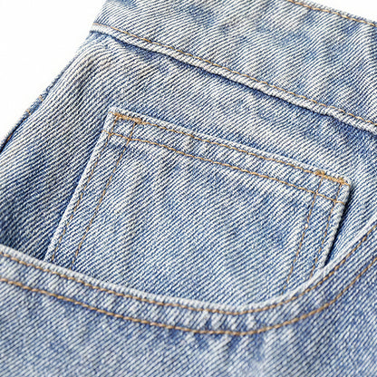 Men's Summer Colorful Splash Ink Washed Baggy Denim Shorts