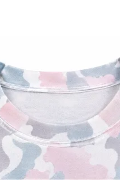 Women Fall Clothing Plus Size Pastel Camo Sweatshirt