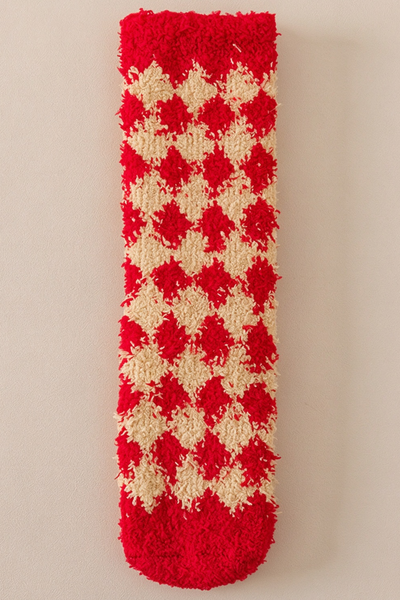 Unisex Winter Christmas Coral Fleece Warm Sleep Mid Socks