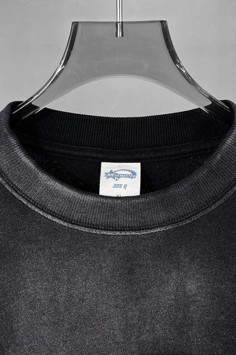 Men's Cotton Gradient Distressed Long Sleeves T-shirt