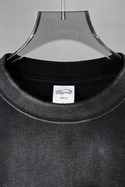 Men's Cotton Gradient Distressed Long Sleeves T-shirt