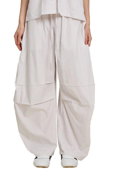 Men's Summer Stripe Loose Curved Drawstring Pants