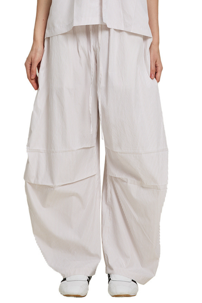 Men's Summer Stripe Loose Curved Drawstring Pants