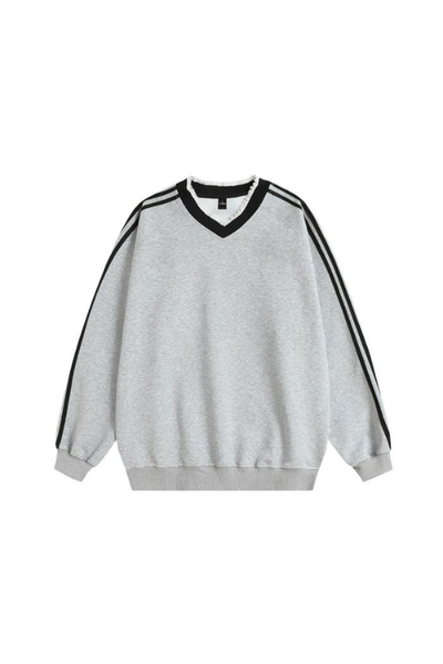 Unisex Fall Clothing Fleece Lace Stripe Sweatshirt