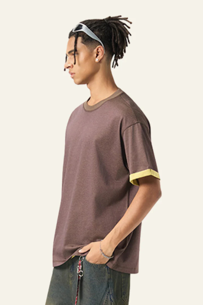 Men's Color-blocked Base Layer Short-sleeved T-shirt