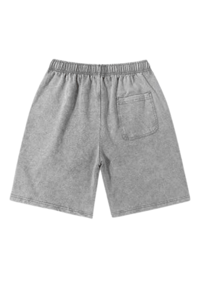 Unisex Summer 5-Inch Vintage Wax-Washed Distressed Shorts