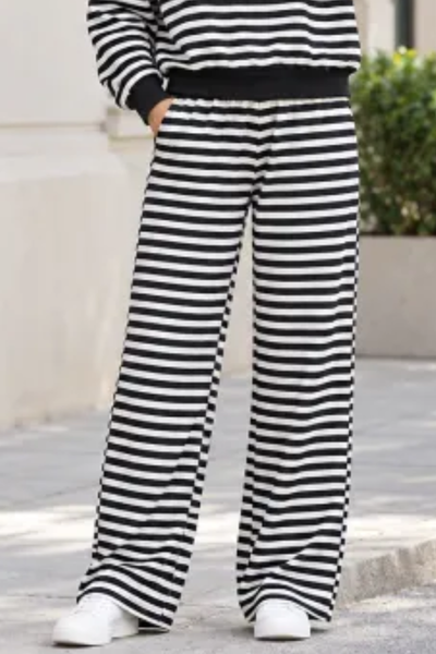 Women All Season Striped Straight Leg Lounge Pants