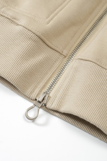 Men's Streetwear Stand Collar Fleece-lined Jacket