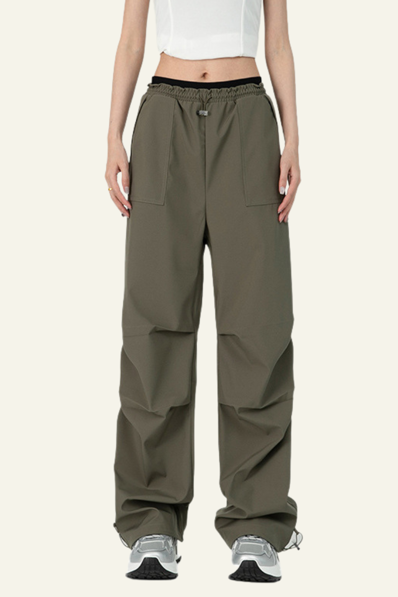 Women's Water-Resistant Lightweight Pleated  Cargo Pants