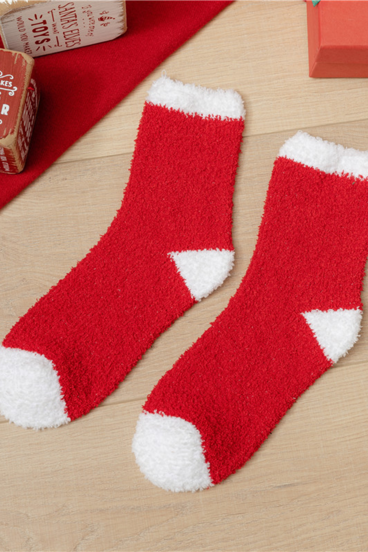 Women's Christmas Coral Fleece Santa Elk Tree Mid Calf Socks