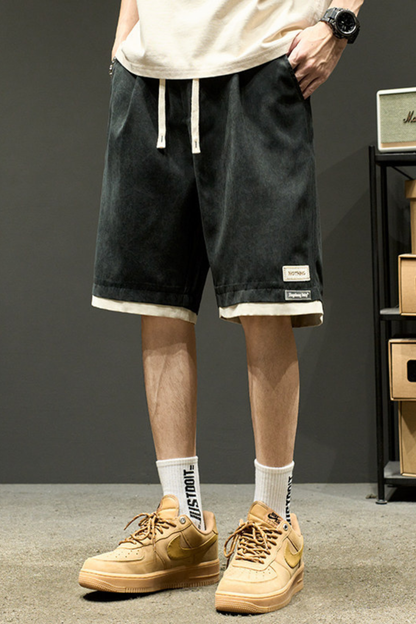 Men's Summer Relaxed Straight Ice Silk 2-in-1 Shorts