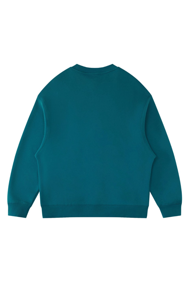 Unisex Fall Winter Fleece-Lined Loose Crewneck Sweatshirt
