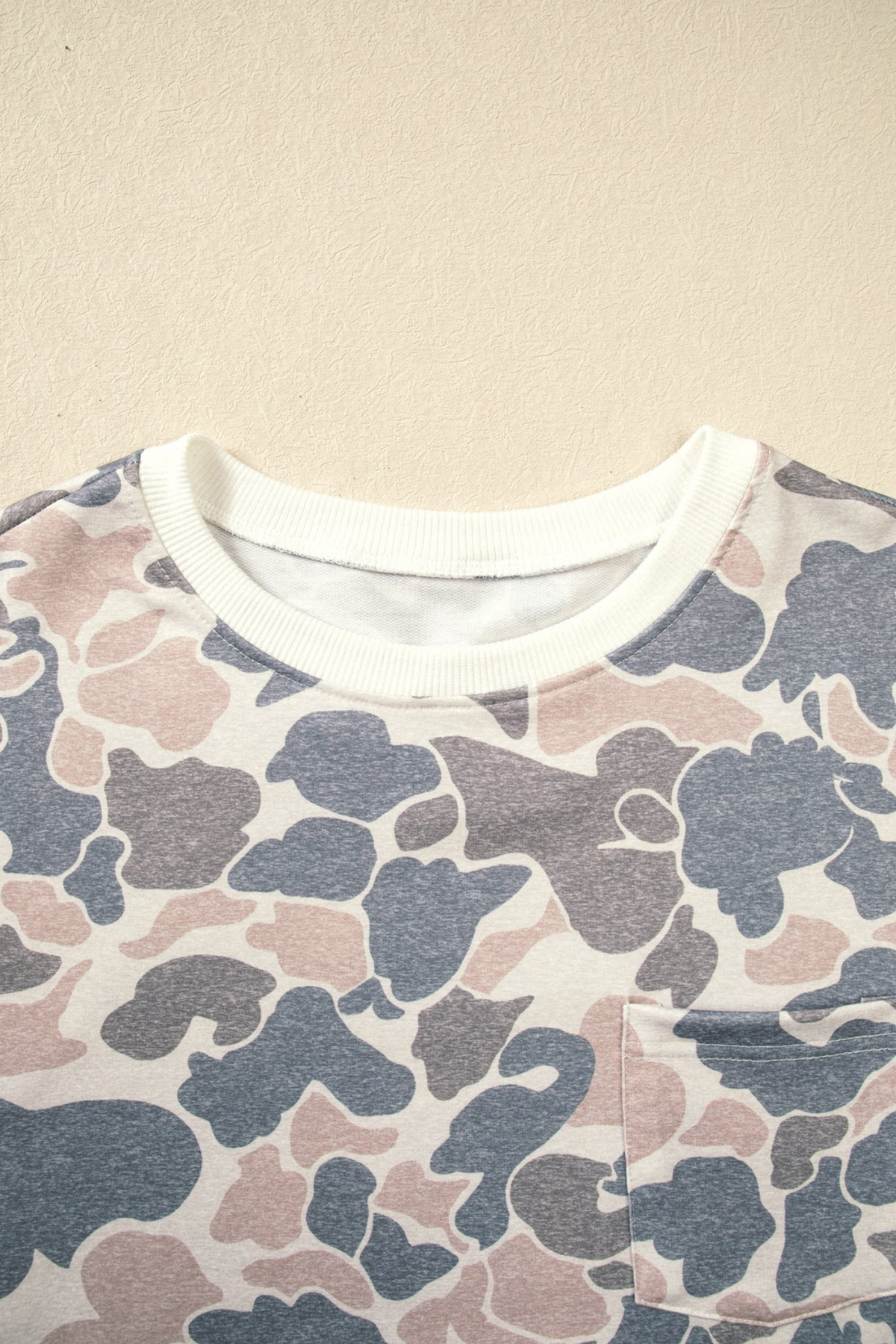 Women's Fall Camo Print Crew Neck Loose Mini Dress
