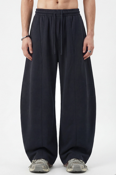 Men's Spring 390g Patchwork Pleated Curved Wide Pants