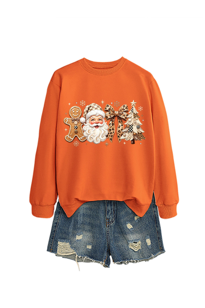 Unisex Fall Clothing Christmas Santa Bow Sweatshirt