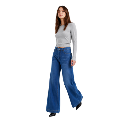 Women's High Waist Wide Leg Flare Jeans