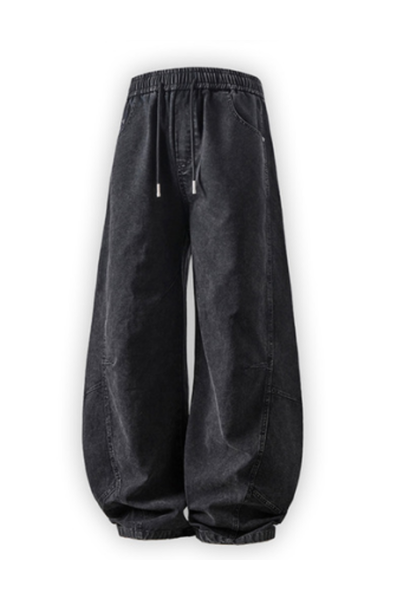 Men All Season Vintage Washed Wide Leg Scimitar Pants