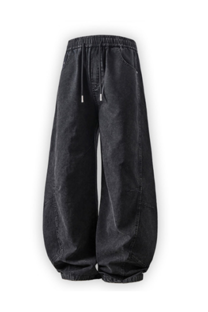 Men All Season Vintage Washed Wide Leg Scimitar Pants