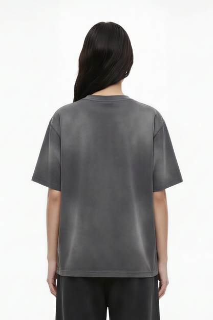 Women's Cotton Streetwear Washed Distressed T-shirt