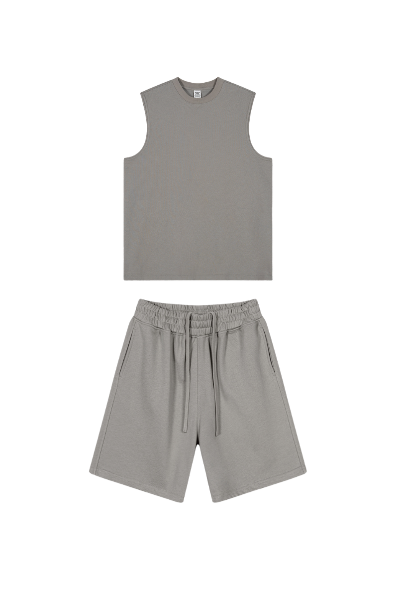 Unisex Summer American Sorona Tank & Loose Shorts Set