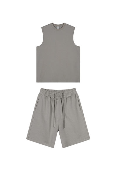 Unisex Summer American Sorona Tank & Loose Shorts Set