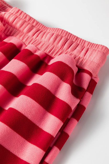Women's Fall Striped Colorblock 2 Piece Loose Set