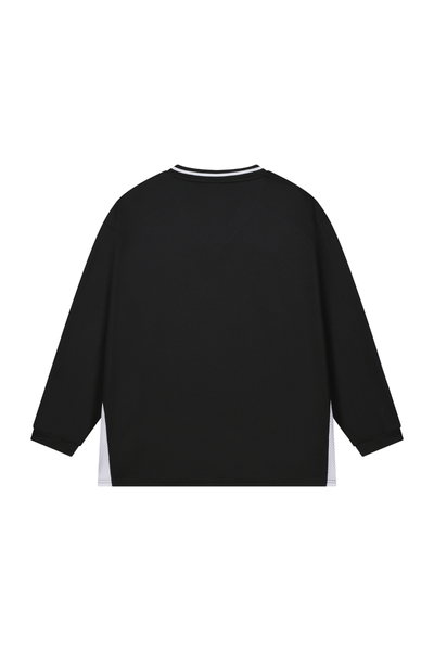 Men Spring Mesh Color Block Long Sleeve Soccer Jersey