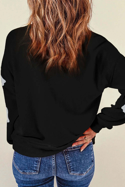 Women Fall Clothing Halloween Glitter Ghost Sweatshirt