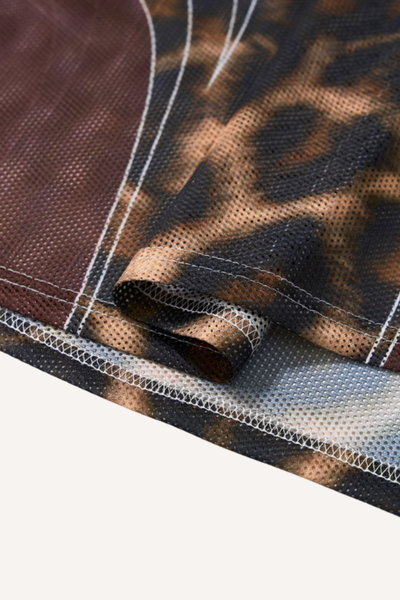 Men's Summer West Coast Leopard Mesh Tee