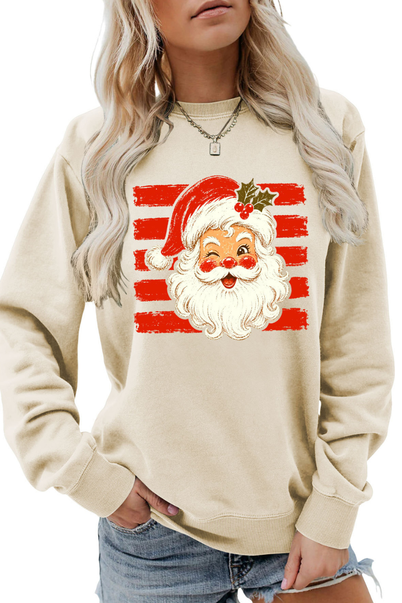 Women Fall Clothing Christmas Santa Graphic Sweatshirt