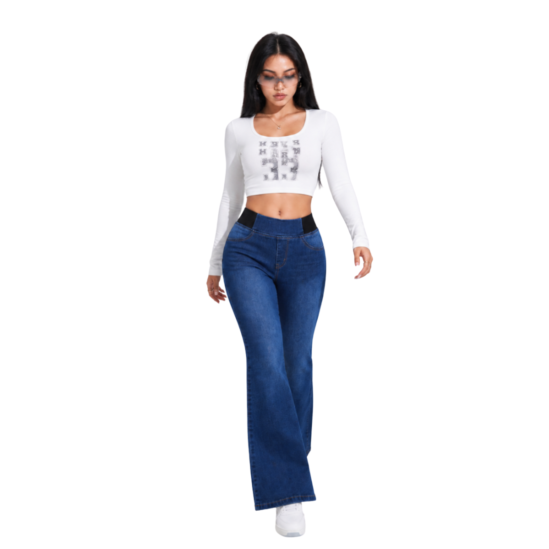 Women's High Waist Stretch Flare Jeans