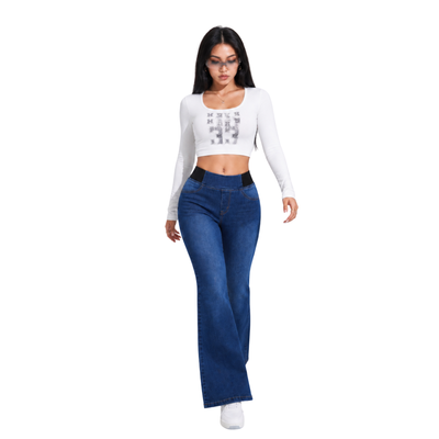 Women's High Waist Stretch Flare Jeans