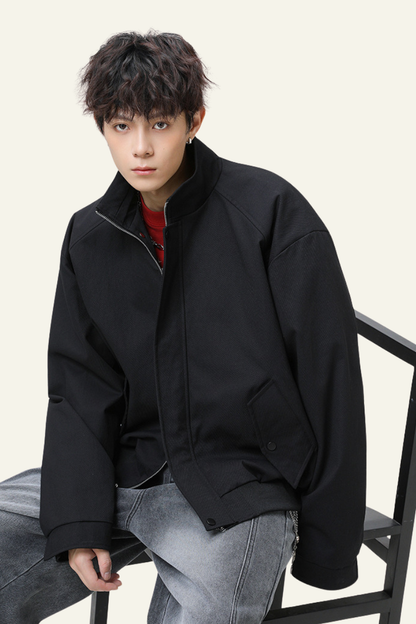 Men's Streetwear Stand Collar Zip-Up Jacket