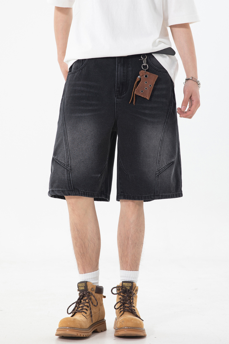 Men's SpringSummer Panel Washed 5" Jean Shorts - Retro Loose