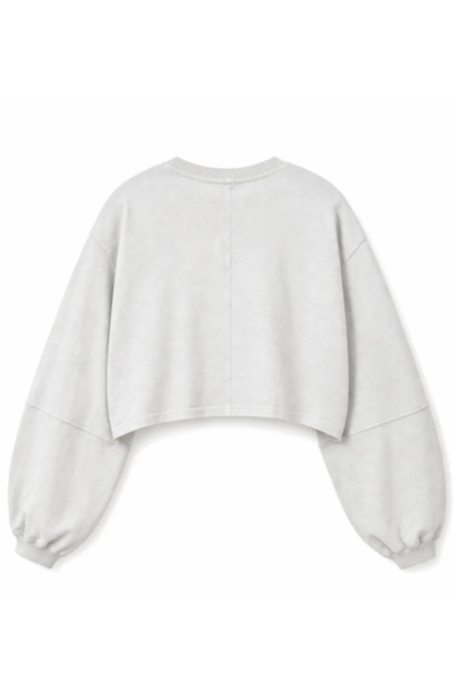 Women Spring Lightweight Cropped Batwing Long Sleeve Top