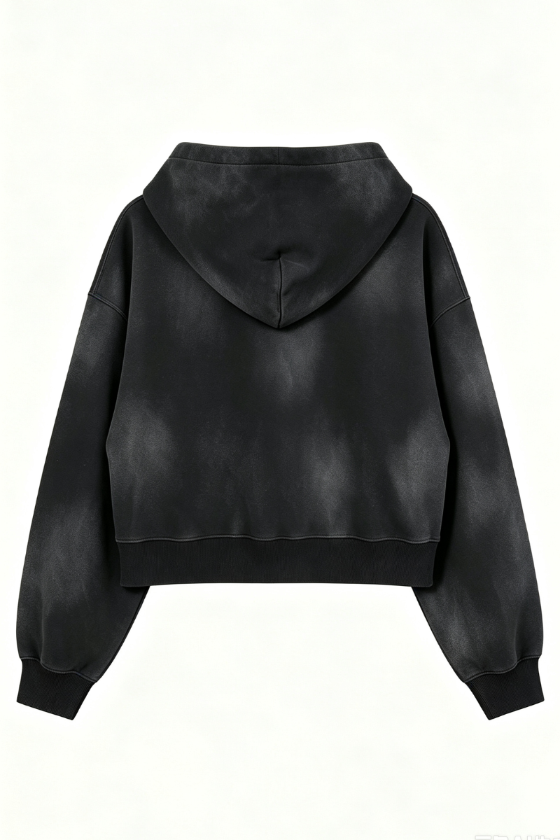 Women's Fall Gradient-Wash Cropped Pullover Hoodie