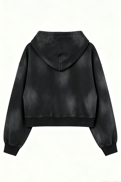 Women's Fall Gradient-Wash Cropped Pullover Hoodie