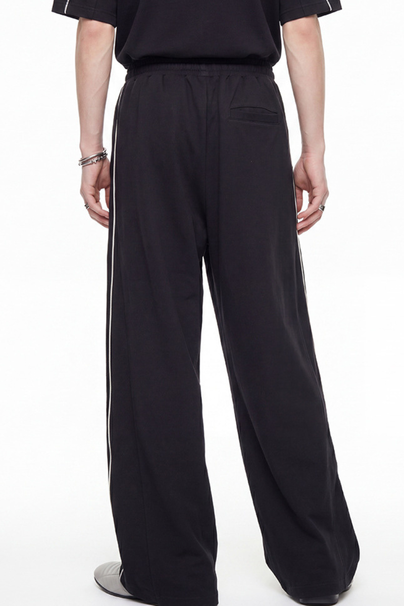 Men's Summer 390g Heavy Curved Colorblock Topstitch Pants