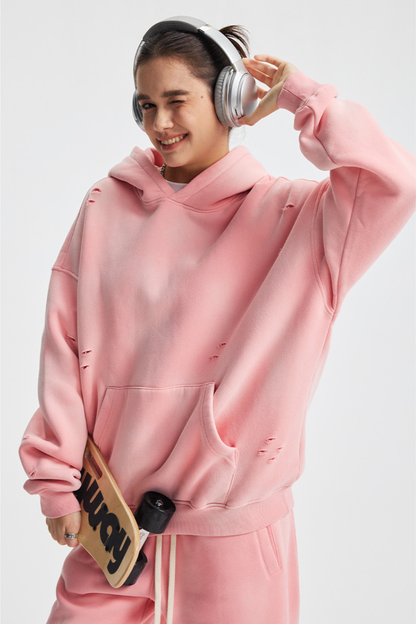 Women's Streetwear Washed 360G Heavyweight Cut Hoodie