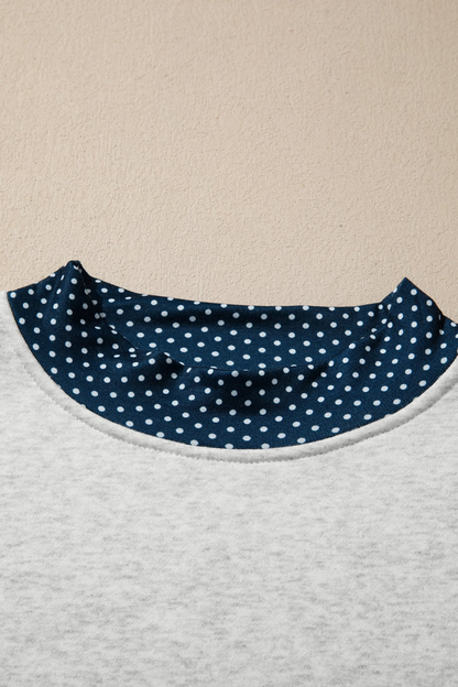 Women's Fall Mock Neck Polka Dot Two Piece Set