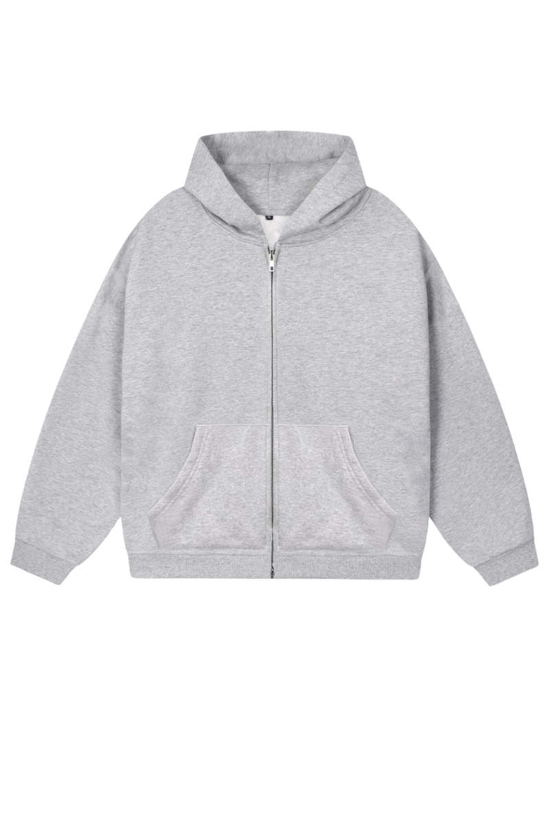 Men's Spring Summer 360g Solid Terry Zip Hoodie
