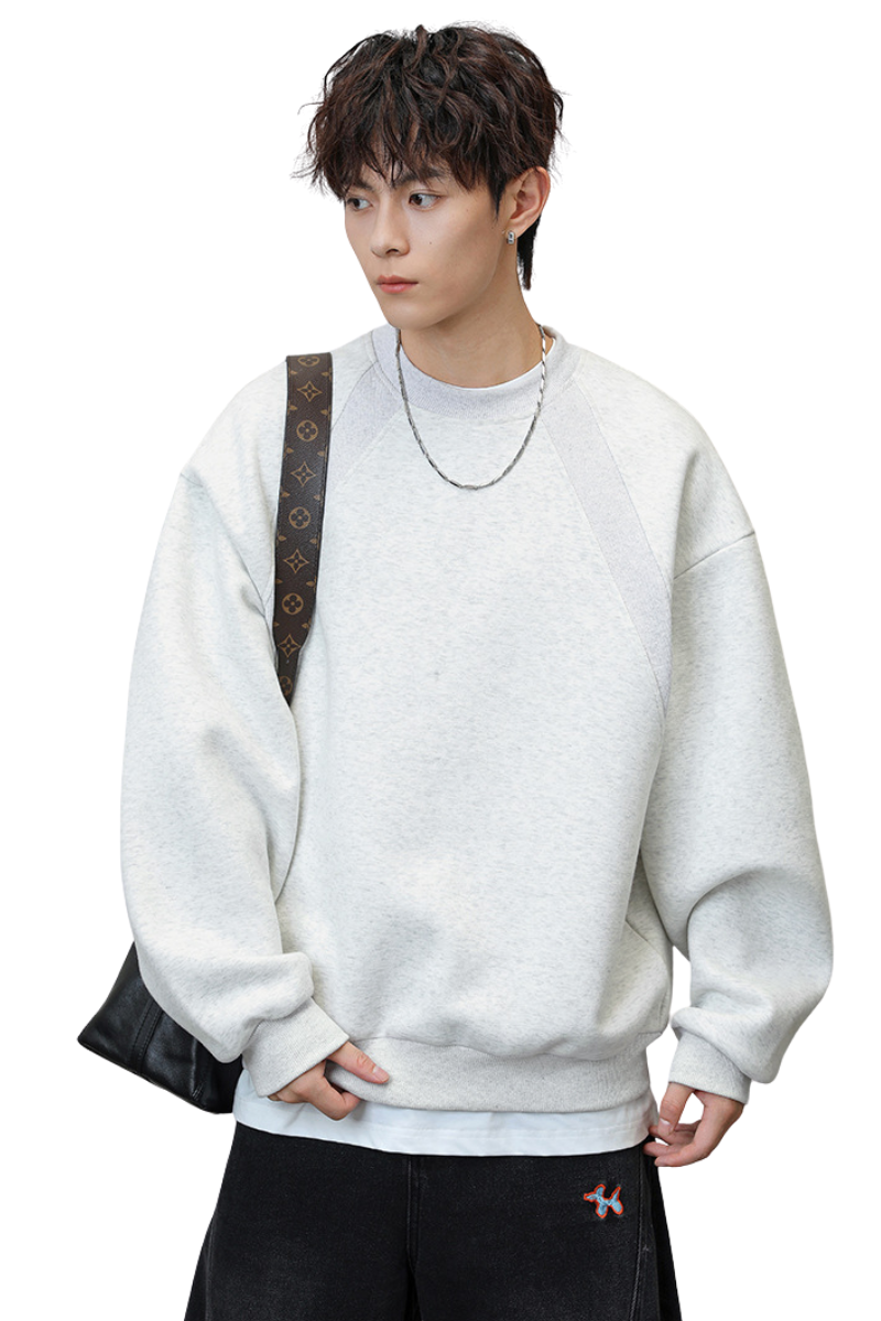 Men's Heavy Jersey Boxy Patchwork Retro Sweatshirt