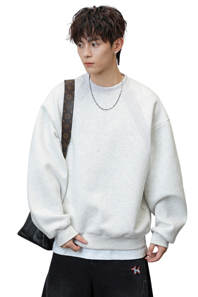 Men's Heavy Jersey Boxy Patchwork Retro Sweatshirt
