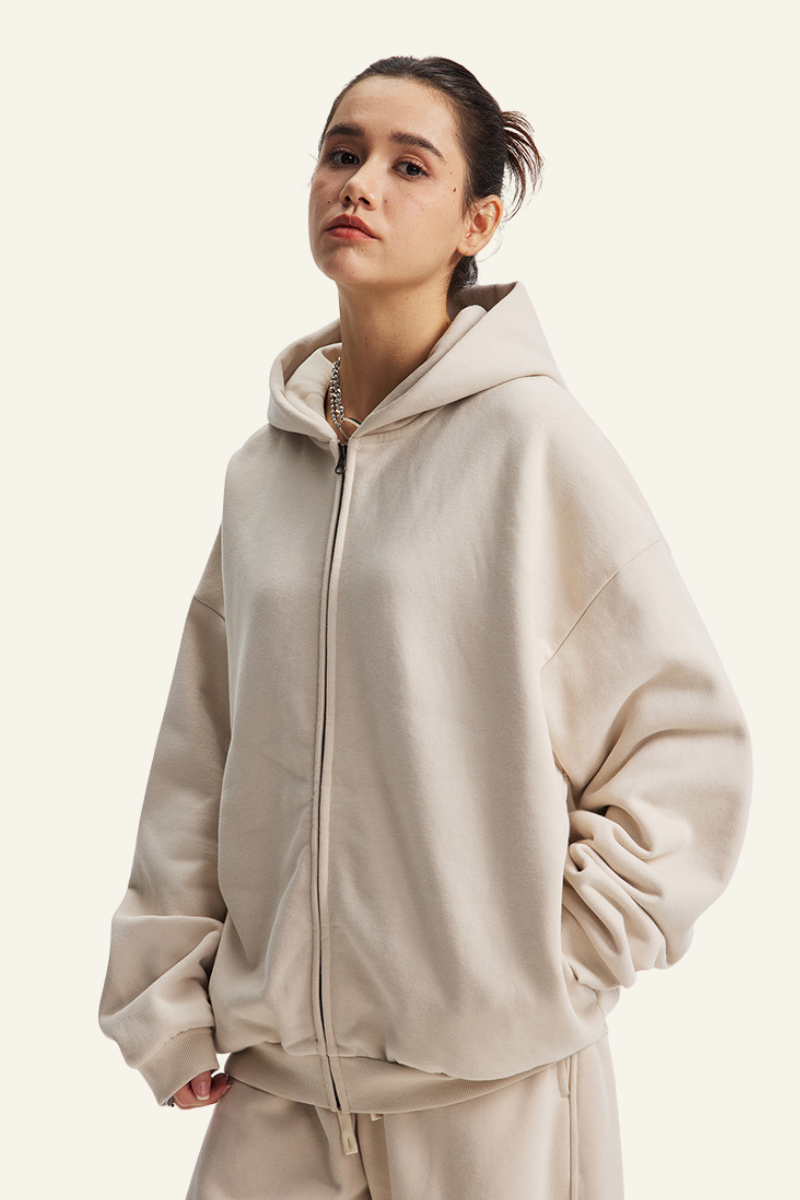 Women's Streetwear Full Zipper Hooded Jacket