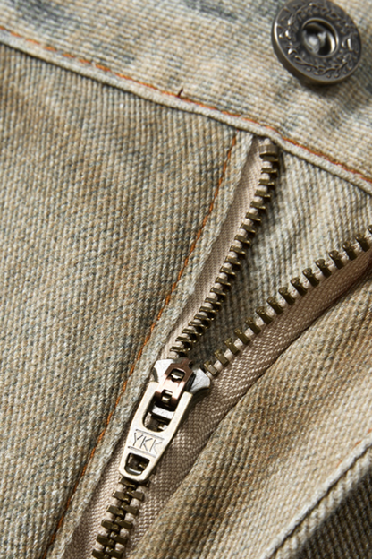 Men's Summer Retro High Street Mud Denim Cityboy 7/8 Shorts