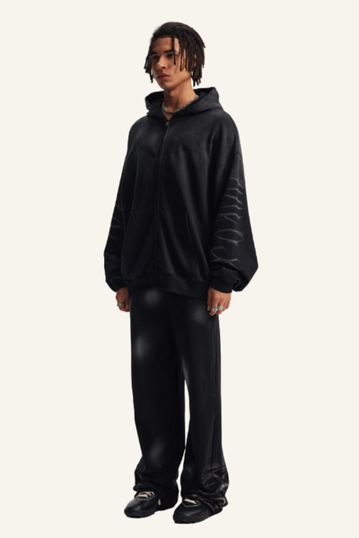 Men's Streetwear Cotton Set:Hooded Jacket And Sweatpants