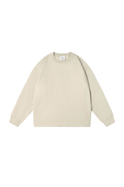 Men's Vintage Raw Hem Loose Drop Shoulder Long Sleeve Tee